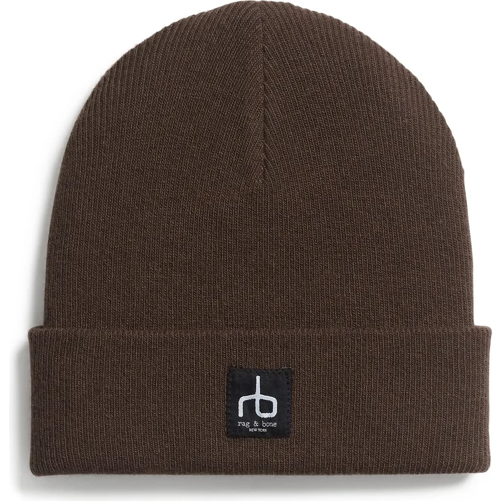rag & bone rag & bone Evan Beanie in Stonewall — Men Autumn brown Accessories