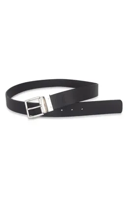 Vince Vince Pebble Leather Belt in Black/Palladium — Men Winter black Accessories