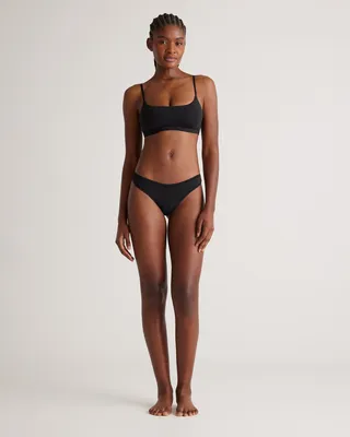Quince Quince | Women's High-Cut Thong in Black — Women Winter black Underwear