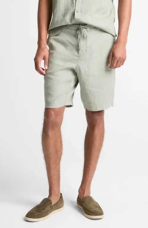 Vince Vince Lightweight Hemp Linen Shorts in Matcha — Men Spring ivory Shorts