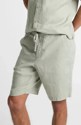 Vince Vince Lightweight Hemp Linen Shorts in Matcha — Men Spring ivory Shorts