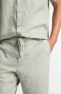 Vince Vince Lightweight Hemp Linen Shorts in Matcha — Men Spring ivory Shorts