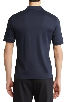 Theory Theory Malden Johnny Collar Polo in Eclipse — Men Winter navy Polos