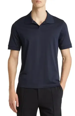 Theory Theory Malden Johnny Collar Polo in Eclipse — Men Winter navy Polos