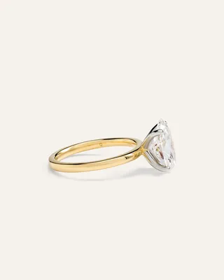 Quince Quince Women's Lab Grown Diamond Oval Comfort Fit Engagement Ring 3ct in Yellow Gold — Women Spring gold Accessories