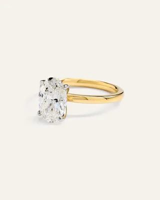 Quince Quince Women's Lab Grown Diamond Oval Comfort Fit Engagement Ring 3ct in Yellow Gold — Women Spring gold Accessories