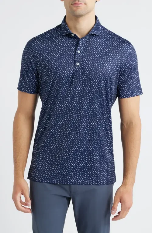 johnnie-O johnnie-O Marina Palm Tree Print Performance Jersey Polo in Navy — Men Winter navy Tops