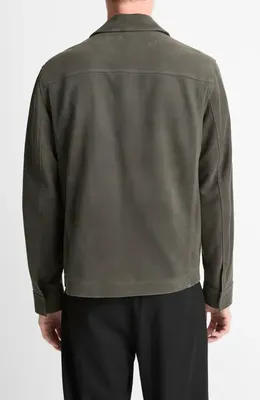 Vince Vince Modern Lambskin Trucker Jacket in Sycamore — Men Autumn grey Outerwear