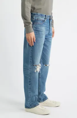 FRAME FRAME Relaxed Fit Jeans in Coolton Destructed — Men Summer blue Pants