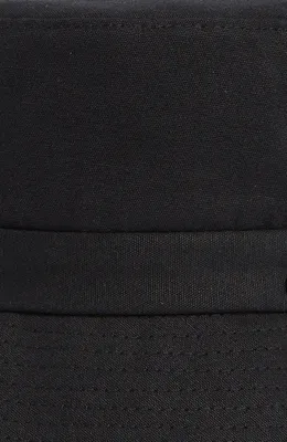 Vince Vince Adjustable Tie Cotton Canvas Bucket Hat in Black — Women Winter black Accessories