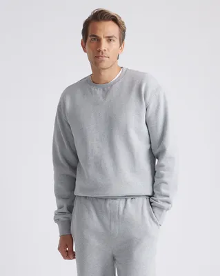 Quince Quince | Men's Heavyweight Fleece Crew Sweatshirt in Heather Grey — Men Summer silver Activewear