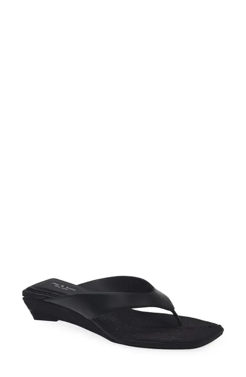 rag & bone rag & bone Jo Espadrille Wedge Flip Flop in Black — Women Winter black Shoes