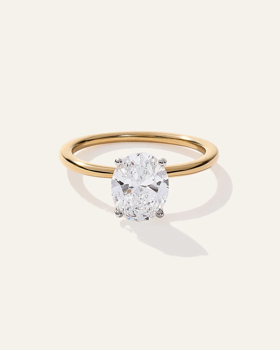 Quince Quince Women's Lab Grown Diamond Oval Petite Classic Engagement Ring 2ct in Yellow Gold — Women Spring white Accessories