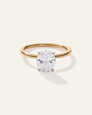 Quince Quince Women's Lab Grown Diamond Oval Petite Classic Engagement Ring 2ct in Yellow Gold — Women Spring white Accessories