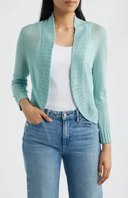 NIC+ZOE NIC+ZOE Bolero Open Front Cardigan in Aquifer — Women Summer silver Tops