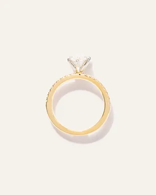 Quince Quince | Women's Lab Grown Diamond Marquise Petite Pave Engagement Ring 2ct in Yellow Gold — Women Spring gold Accessories
