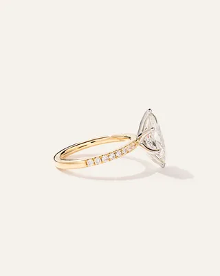 Quince Quince | Women's Lab Grown Diamond Marquise Petite Pave Engagement Ring 2ct in Yellow Gold — Women Spring gold Accessories