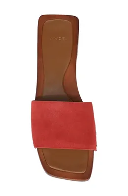 Vince Vince Barbara Slide Sandal in Poppy Red — Women Autumn red Shoes