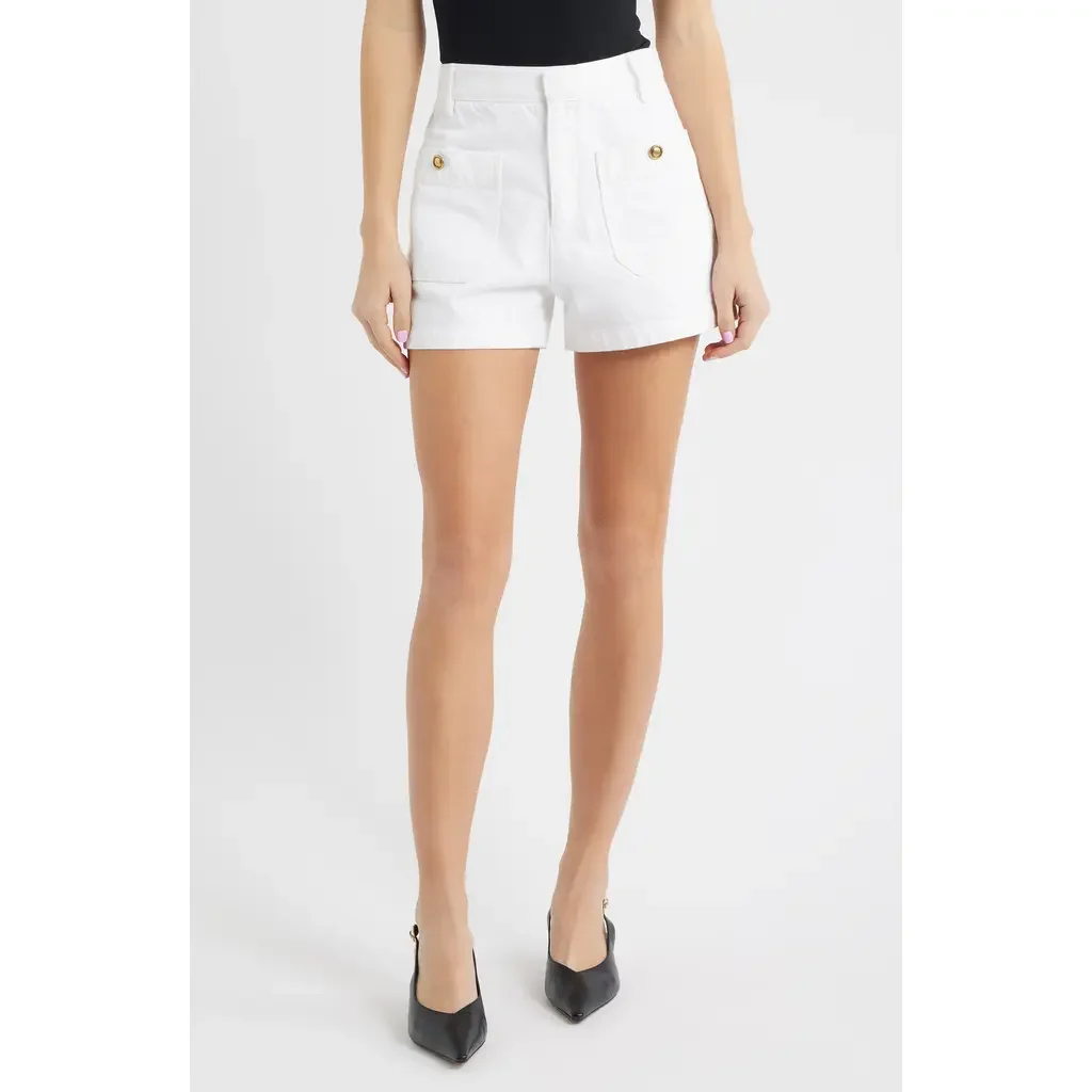 FRAME FRAME The Cruise Denim Shorts in White — Women Winter white Shorts