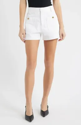 FRAME FRAME The Cruise Denim Shorts in White — Women Winter white Shorts