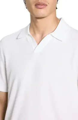 Theory Theory Brenan Johnny Collar Polo in White — Men Winter white Tops