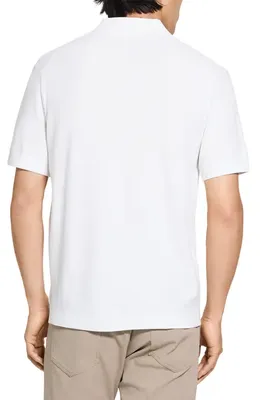 Theory Theory Brenan Johnny Collar Polo in White — Men Winter white Tops