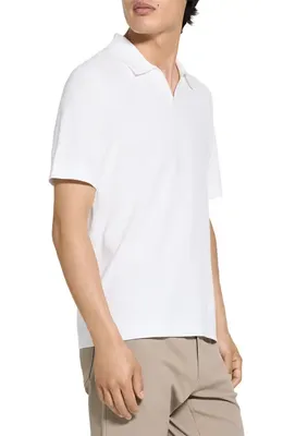 Theory Theory Brenan Johnny Collar Polo in White — Men Winter white Polos