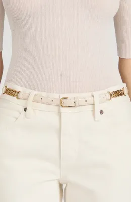 FRAME FRAME The Twisted Link Belt in Cream — Women Spring ivory Accessories