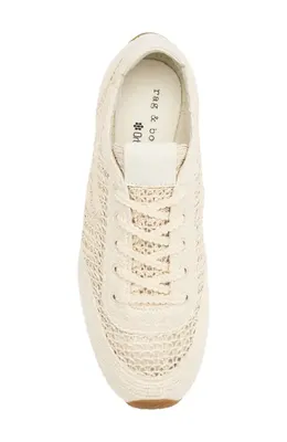 rag & bone rag & bone Retro Runner Slim Ultra Sneaker in Sea Salt Raffia — Women Spring white Shoes