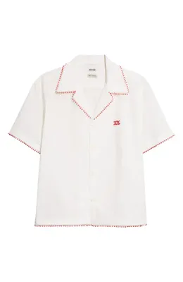 Bode Bode Rebud Cotton Voile Camp Shirt in White — Men Spring white Tops