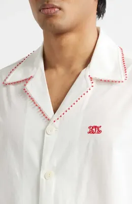 Bode Bode Rebud Cotton Voile Camp Shirt in White — Men Spring white Tops