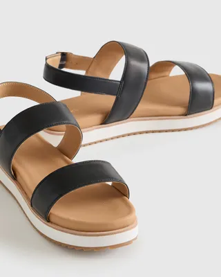 Quince Quince | Women's Italian Leather Platform Sandal in Black — Women Winter black Accessories