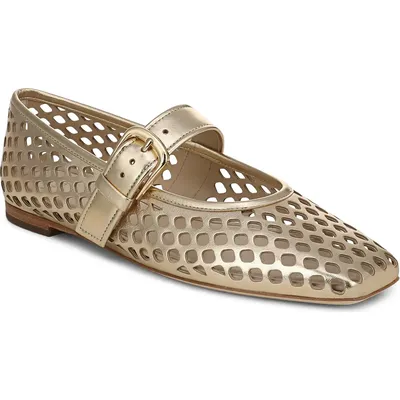 Vince Vince Daniela Perforated Mary Jane Flat in Champagne — Women Spring tan Shoes