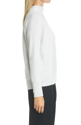 Vince Vince Boiled Cashmere Funnel Neck Pullover in H Platinum — Women Winter white Tops