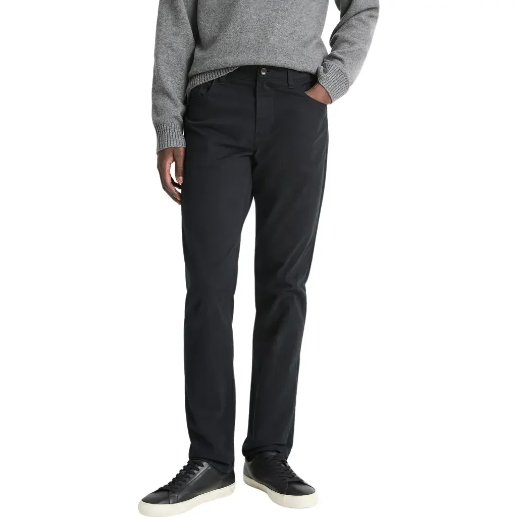 Vince Vince Dylan Slim Fit Peached Stretch Cotton Pants in Black — Men Winter black Pants