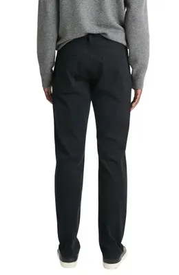Vince Vince Dylan Slim Fit Peached Stretch Cotton Pants in Black — Men Winter black Pants