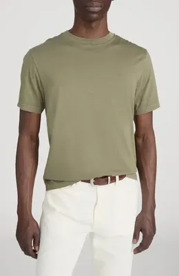 FRAME FRAME Short Sleeve Light Cotton Tee in Antique Green — Men Autumn green T-Shirts & Tees