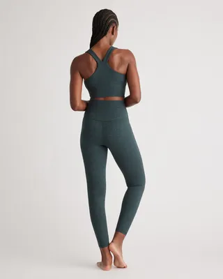 Quince Quince | Women's Ultra-Soft High-Rise Legging in Heather Green — Women Autumn khaki Athletic Pants