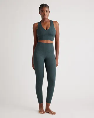 Quince Quince | Women's Ultra-Soft High-Rise Legging in Heather Green — Women Autumn khaki Athletic Pants