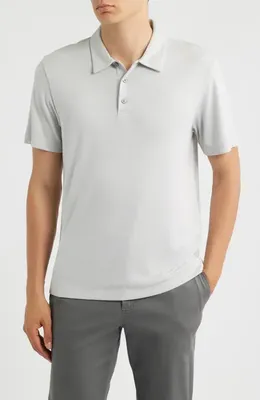 Theory Theory Bron in Anemone Milano Polo in Light Carbon — Men Winter white Polos
