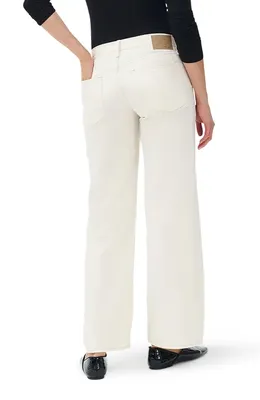 rag & bone rag & bone Cam Featherweight Low Rise Relaxed Straight Leg Jeans in Ecru — Women Spring white Pants