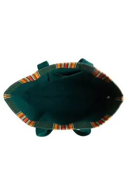 Bode Bode Parakeet Stripe Canvas & Corduroy Tote in Green Multi — Unisex Autumn teal Accessories