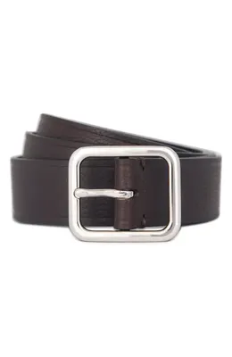 Vince Vince Pebbled Leather Belt in Chocolate — Men Winter black Accessories