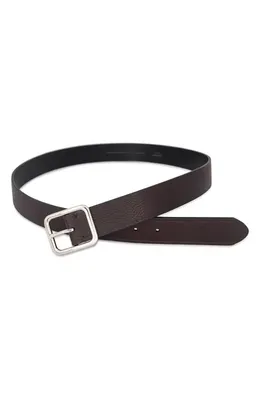 Vince Vince Pebbled Leather Belt in Chocolate — Men Winter black Accessories