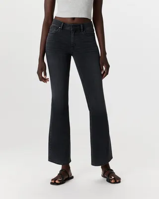 Quince Quince | Women's Luna Stretch Flare Jeans in Faded Black — Women Winter black Jeans & Denim