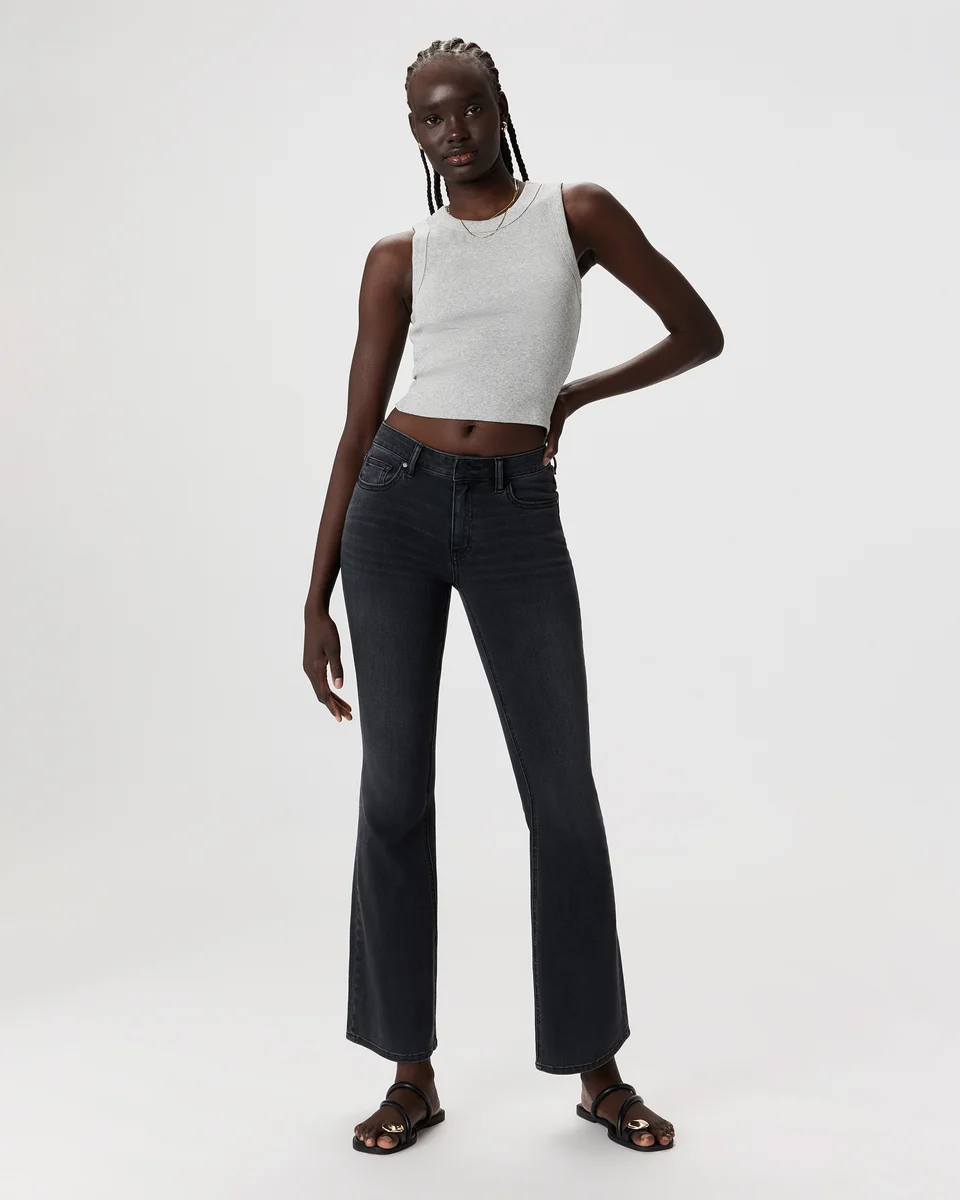 Quince Quince | Women's Luna Stretch Flare Jeans in Faded Black — Women Winter black Jeans & Denim