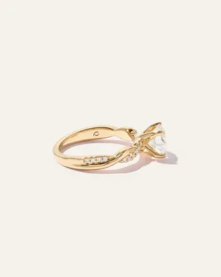Quince Quince Women's Lab Grown Diamond Round Twisted Engagement Ring 1.5ct in Yellow Gold — Women Spring gold Accessories