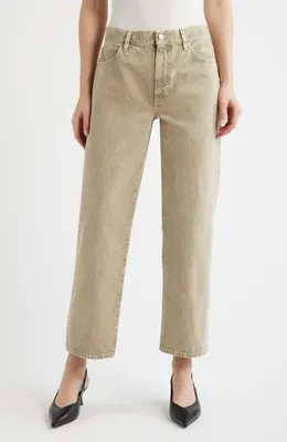 FRAME FRAME The Hang Mid Rise Ankle Straight Leg Jeans in Tabby — Women Autumn beige Pants