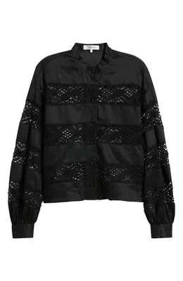 FRAME FRAME The Statement Heirloom Shirt in Black — Women Winter black Tops