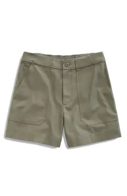 AG AG Century Stretch Cotton Shorts in Sulfur Spruce Green — Women Autumn green Shorts